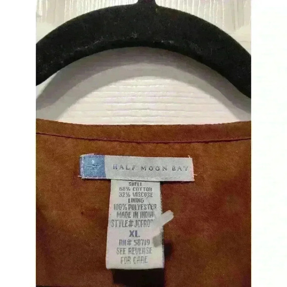 Half Moon Bay Button Up Jacket Embroidered Patterns Size‎ XL - Picture 5 of 7